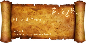 Pitz Áron névjegykártya