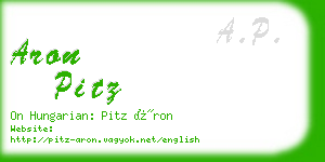 aron pitz business card